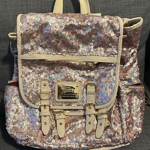 Juicy Couture Sequin Backpack - Pink and Gold